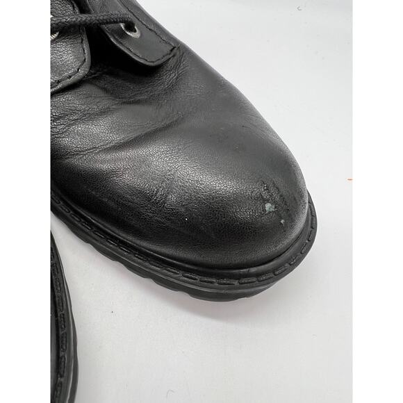 Zodiac Gemma Leather Block Heel Combat Lace-up Zip Boots Black Women's 8.5M - Picture 5 of 11